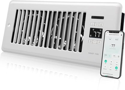 SmartFlow™ Pro Smart Register Booster Fan with Intelligent Thermostat, Remote Control & Quiet HVAC Airflow