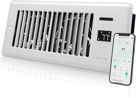 SmartFlow™ Pro Smart Register Booster Fan with Intelligent Thermostat, Remote Control & Quiet HVAC Airflow