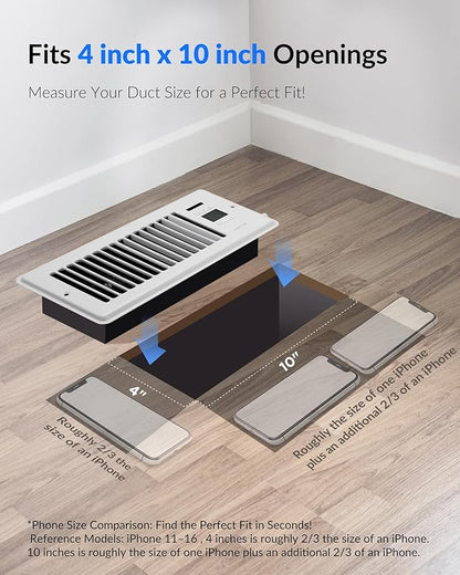 SmartFlow™ Pro Smart Register Booster Fan with Intelligent Thermostat, Remote Control & Quiet HVAC Airflow