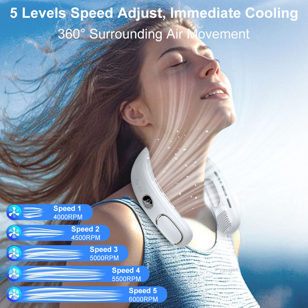 ZenCool Neck Fan | LED Display & Rechargeable