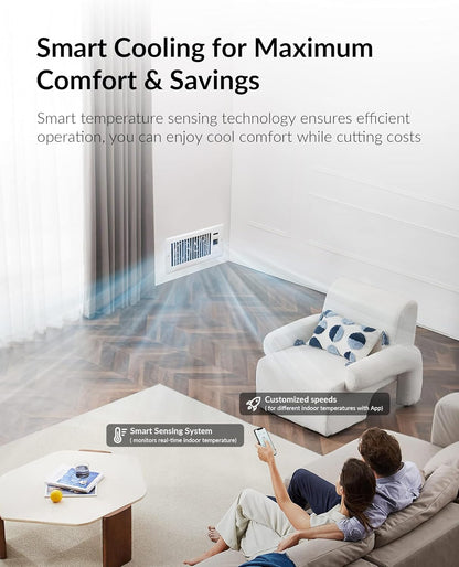 SmartFlow™ Pro Smart Register Booster Fan with Intelligent Thermostat, Remote Control & Quiet HVAC Airflow