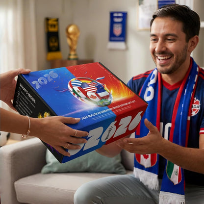 EXUN World Cup 2026 Soccer Fan Gift Set – 9PC Sports Accessories Bundle with Tumbler, Hat, Towel & Keychain