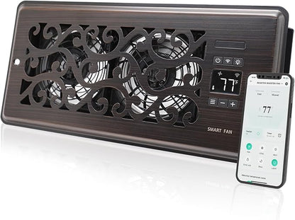 SmartFlow™ Pro Smart Register Booster Fan with Intelligent Thermostat, Remote Control & Quiet HVAC Airflow