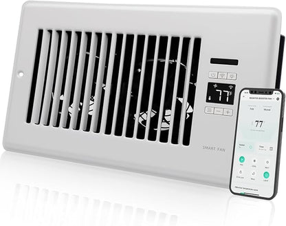 SmartFlow™ Pro Smart Register Booster Fan with Intelligent Thermostat, Remote Control & Quiet HVAC Airflow