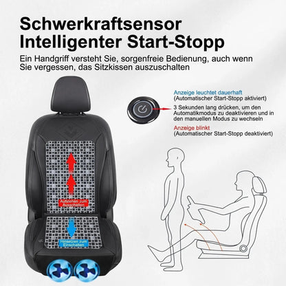CoolDrive™ Pro Ventilated Car Seat Cushion with Smart Auto Cooling & Dual Fans